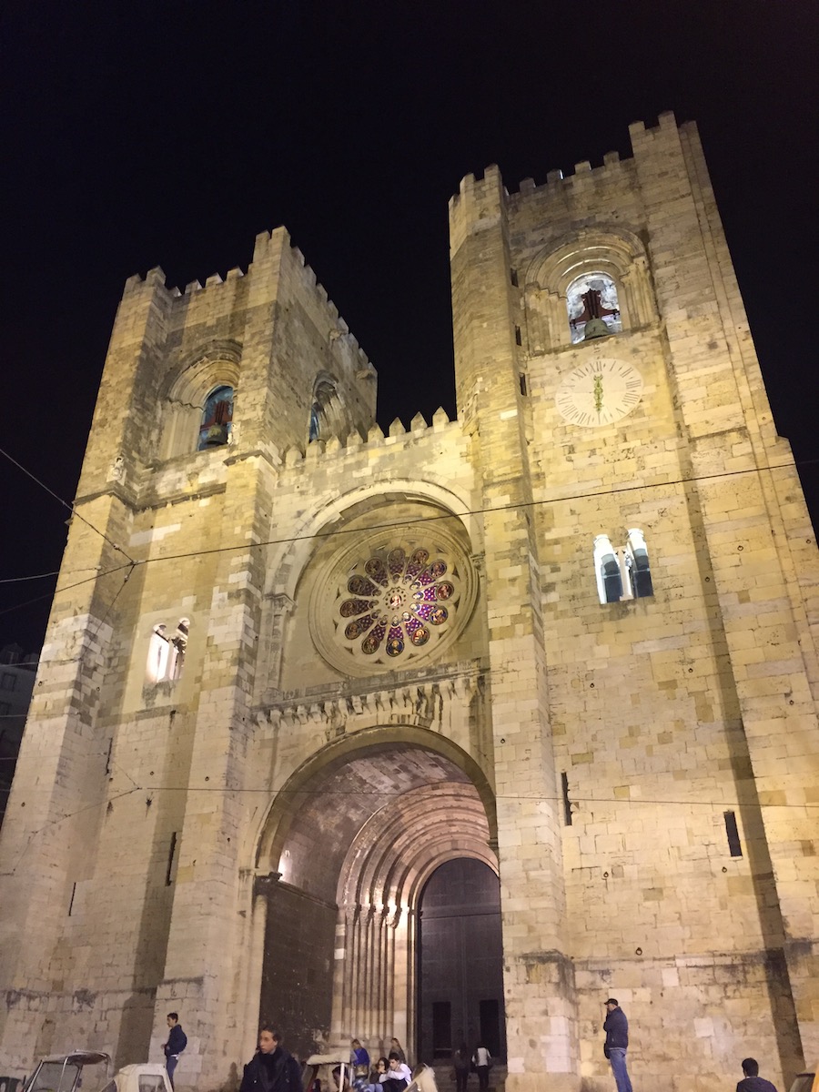 The Lisbon Cathedral in the Alfama neighborhood in Lisbon is breathtaking at night