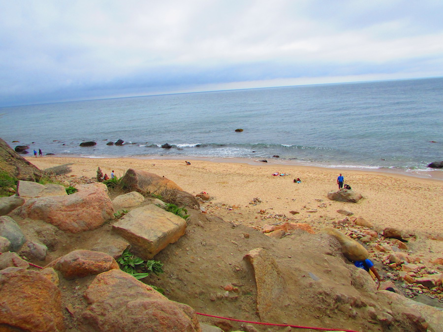 Exploring the Mohegan Bluffs during a day trip to Block Island